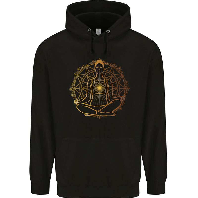 Spiritual Yoga Meditation Peace Childrens Kids Hoodie Black