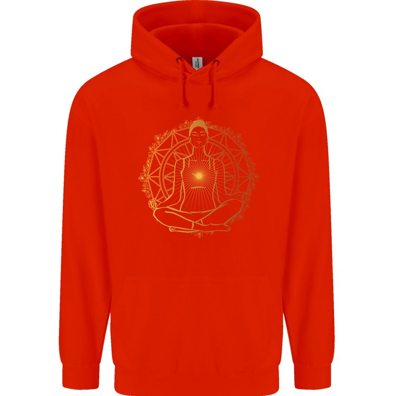 Spiritual Yoga Meditation Peace Childrens Kids Hoodie Bright Red