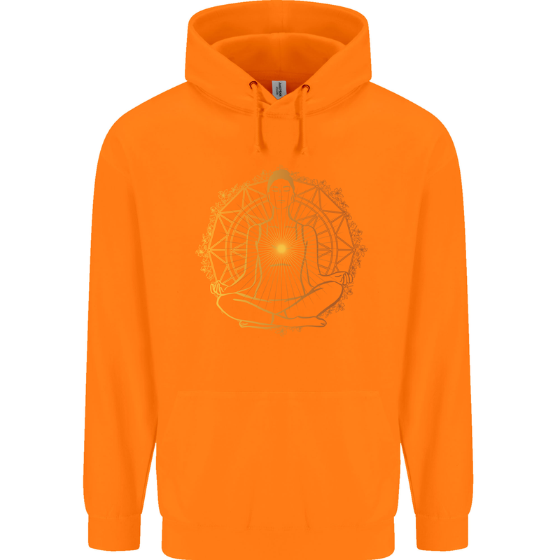 Spiritual Yoga Meditation Peace Childrens Kids Hoodie Orange