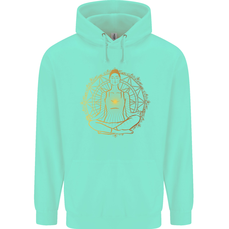 Spiritual Yoga Meditation Peace Childrens Kids Hoodie Peppermint