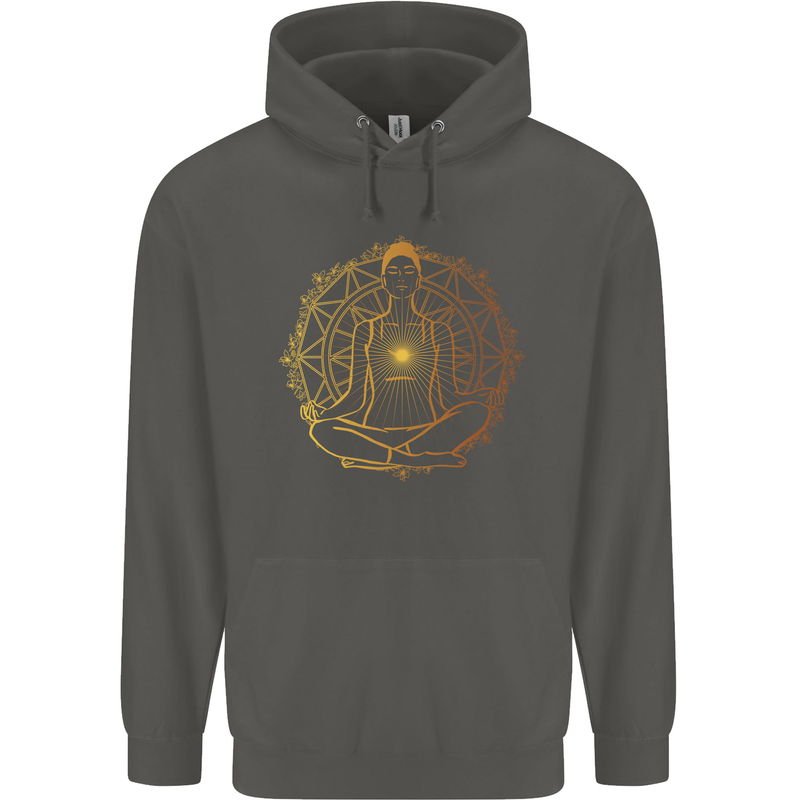 Spiritual Yoga Meditation Peace Childrens Kids Hoodie Storm Grey