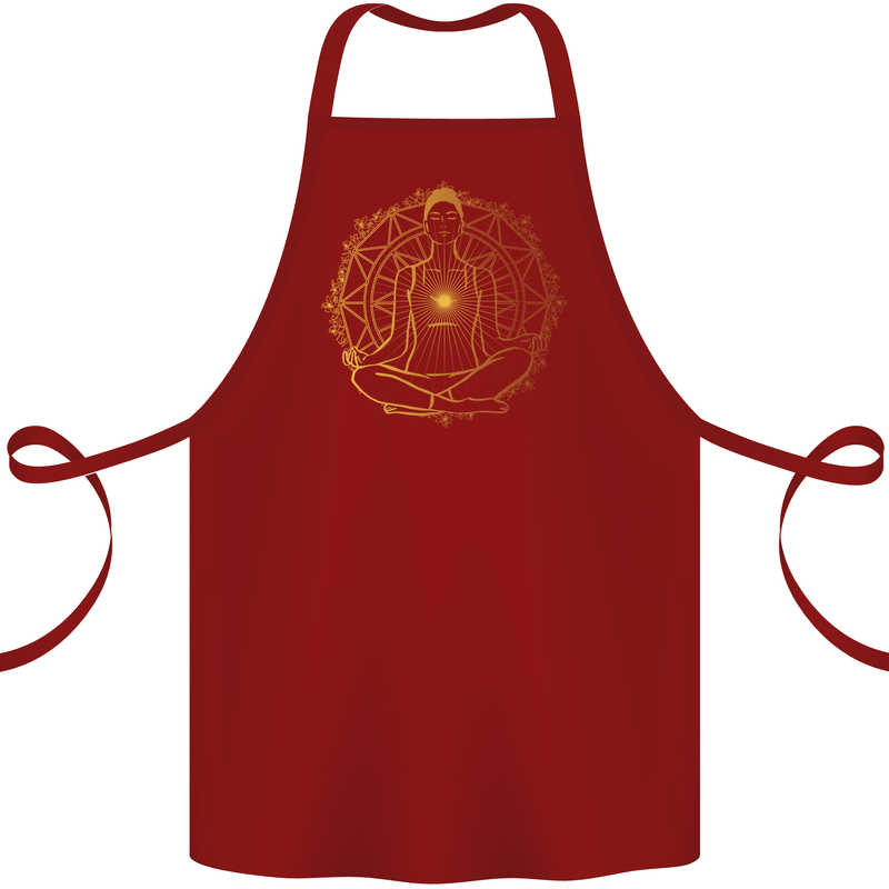Spiritual Yoga Meditation Peace Cotton Apron 100% Organic Maroon