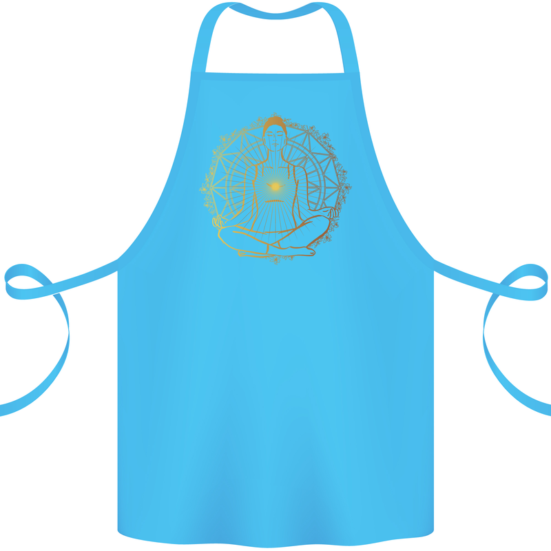 Spiritual Yoga Meditation Peace Cotton Apron 100% Organic Turquoise