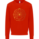 Spiritual Yoga Meditation Peace Kids Sweatshirt Jumper Bright Red