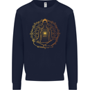 Spiritual Yoga Meditation Peace Kids Sweatshirt Jumper Navy Blue