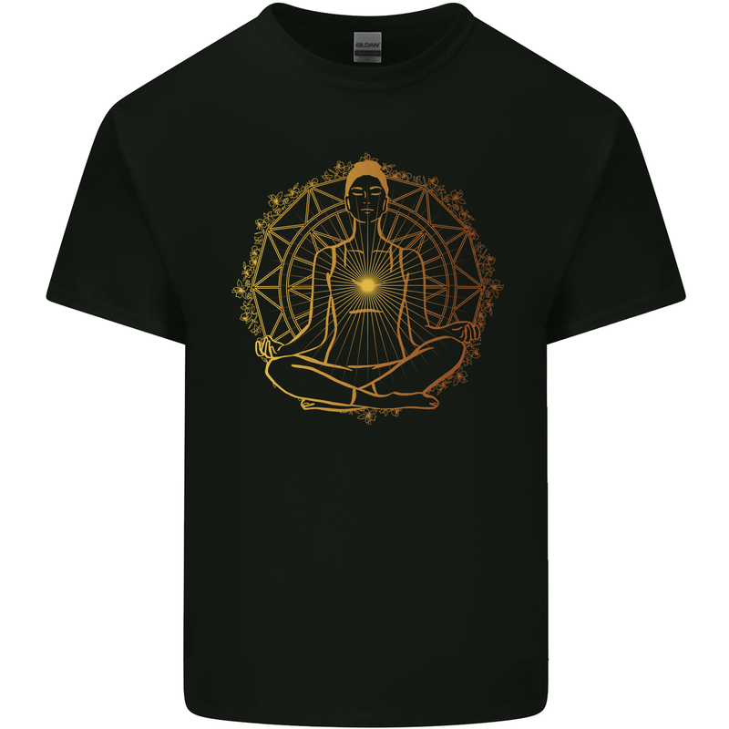 Spiritual Yoga Meditation Peace Kids T-Shirt Childrens Black