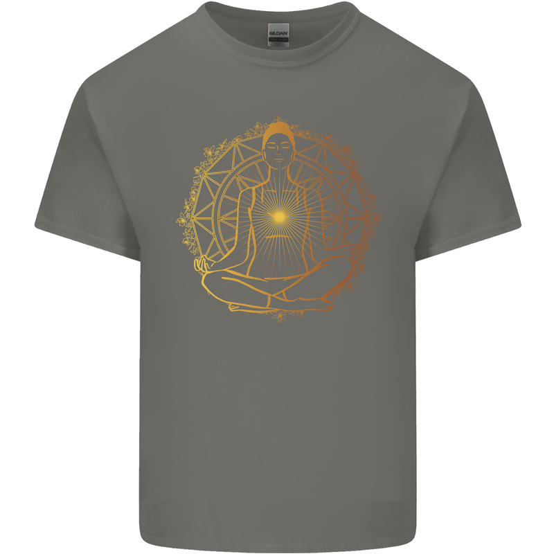 Spiritual Yoga Meditation Peace Kids T-Shirt Childrens Charcoal