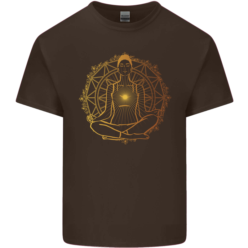 Spiritual Yoga Meditation Peace Kids T-Shirt Childrens Chocolate