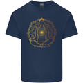 Spiritual Yoga Meditation Peace Kids T-Shirt Childrens Navy Blue