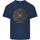 Spiritual Yoga Meditation Peace Kids T-Shirt Childrens Navy Blue