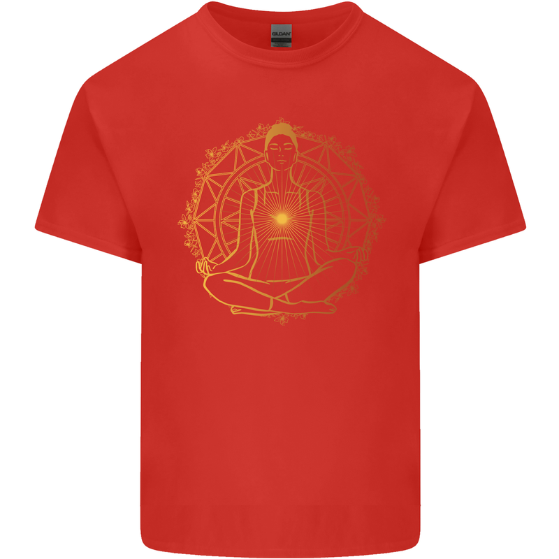 Spiritual Yoga Meditation Peace Kids T-Shirt Childrens Red