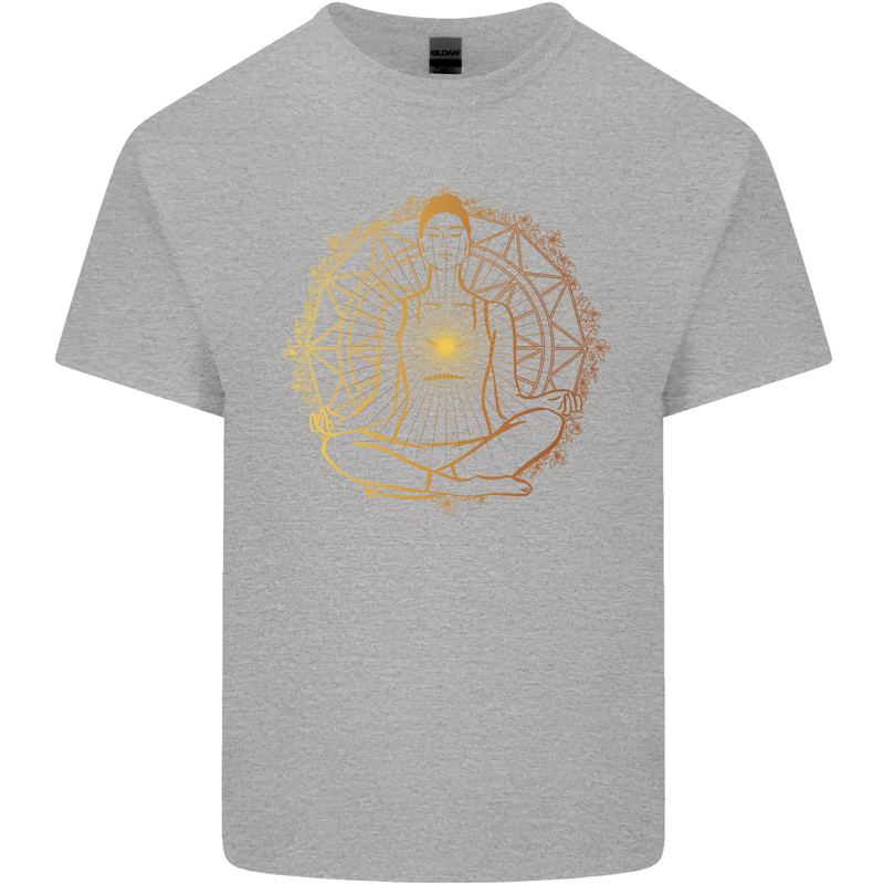 Spiritual Yoga Meditation Peace Kids T-Shirt Childrens Sports Grey