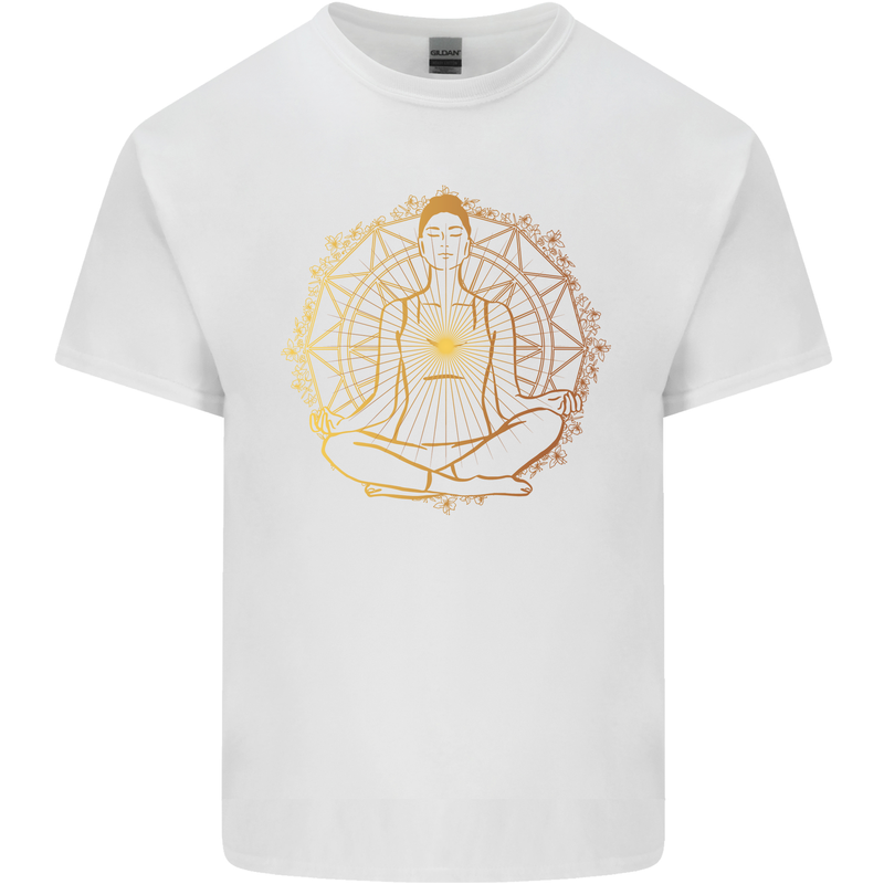 Spiritual Yoga Meditation Peace Kids T-Shirt Childrens White