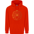 Spiritual Yoga Meditation Peace Mens 80% Cotton Hoodie Bright Red