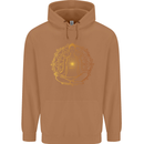 Spiritual Yoga Meditation Peace Mens 80% Cotton Hoodie Caramel Latte