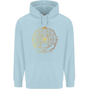 Spiritual Yoga Meditation Peace Mens 80% Cotton Hoodie Light Blue