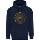 Spiritual Yoga Meditation Peace Mens 80% Cotton Hoodie Navy Blue