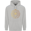 Spiritual Yoga Meditation Peace Mens 80% Cotton Hoodie Sports Grey
