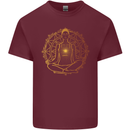 Spiritual Yoga Meditation Peace Mens Cotton T-Shirt Tee Top Maroon