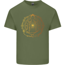 Spiritual Yoga Meditation Peace Mens Cotton T-Shirt Tee Top Military Green