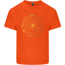 Spiritual Yoga Meditation Peace Mens Cotton T-Shirt Tee Top Orange