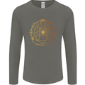 Spiritual Yoga Meditation Peace Mens Long Sleeve T-Shirt Charcoal