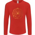 Spiritual Yoga Meditation Peace Mens Long Sleeve T-Shirt Red