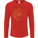 Spiritual Yoga Meditation Peace Mens Long Sleeve T-Shirt Red
