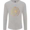 Spiritual Yoga Meditation Peace Mens Long Sleeve T-Shirt Sports Grey