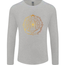 Spiritual Yoga Meditation Peace Mens Long Sleeve T-Shirt Sports Grey