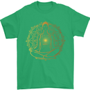 Spiritual Yoga Meditation Peace Mens T-Shirt Cotton Gildan Irish Green
