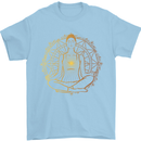 Spiritual Yoga Meditation Peace Mens T-Shirt Cotton Gildan Light Blue