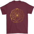 Spiritual Yoga Meditation Peace Mens T-Shirt Cotton Gildan Maroon