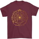 Spiritual Yoga Meditation Peace Mens T-Shirt Cotton Gildan Maroon
