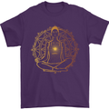 Spiritual Yoga Meditation Peace Mens T-Shirt Cotton Gildan Purple