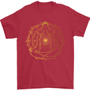 Spiritual Yoga Meditation Peace Mens T-Shirt Cotton Gildan Red