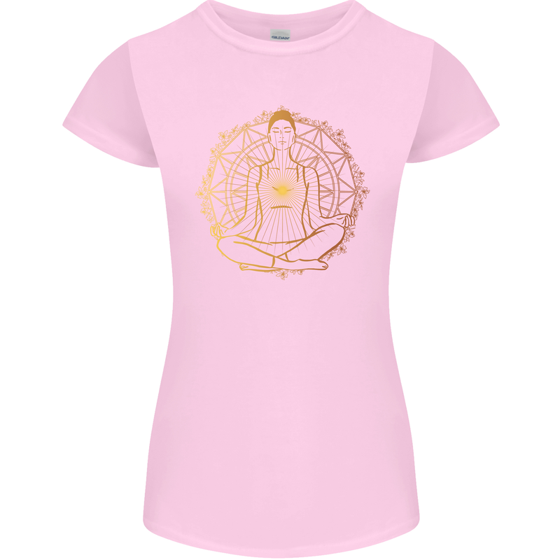 Spiritual Yoga Meditation Peace Womens Petite Cut T-Shirt Light Pink