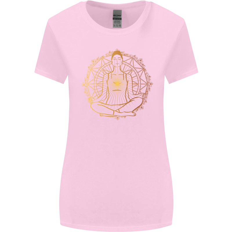Spiritual Yoga Meditation Peace Womens Wider Cut T-Shirt Light Pink