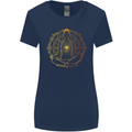 Spiritual Yoga Meditation Peace Womens Wider Cut T-Shirt Navy Blue