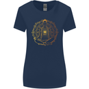 Spiritual Yoga Meditation Peace Womens Wider Cut T-Shirt Navy Blue