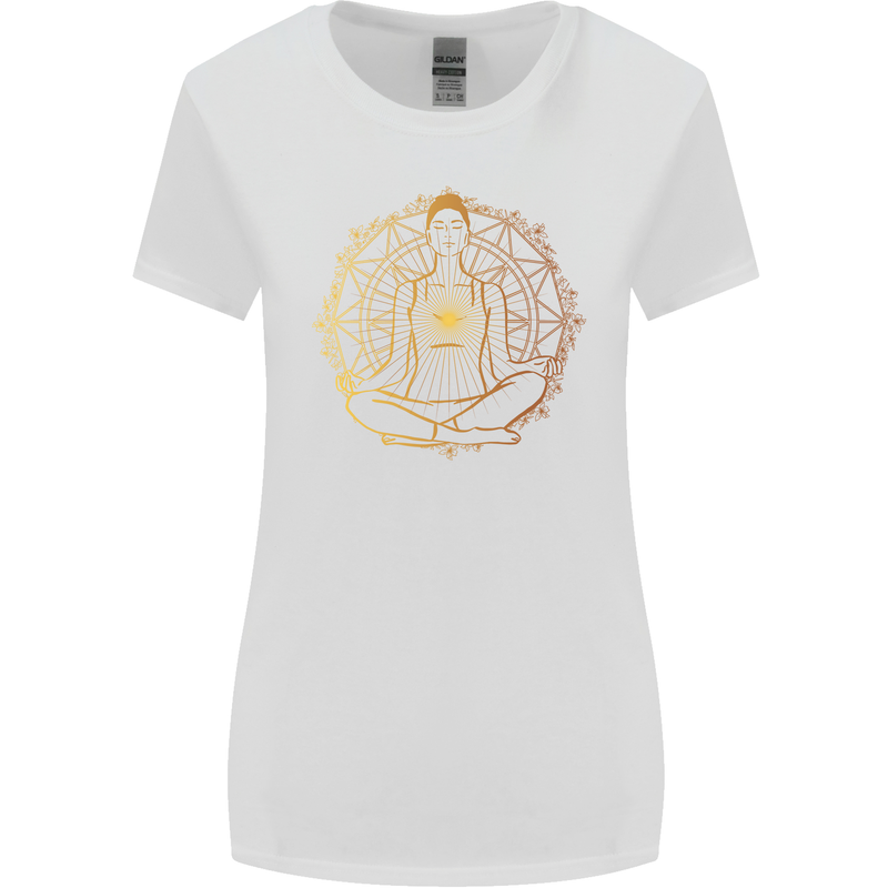 Spiritual Yoga Meditation Peace Womens Wider Cut T-Shirt White