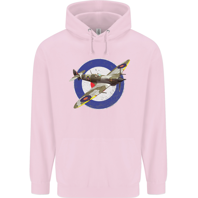 Spitfire MOD RAF WWII Fighter Plane British Childrens Kids Hoodie Light Pink