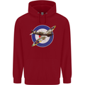 Spitfire MOD RAF WWII Fighter Plane British Childrens Kids Hoodie Red