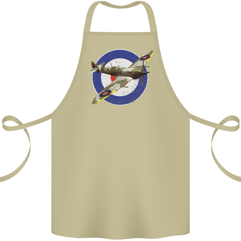 Spitfire MOD RAF WWII Fighter Plane British Cotton Apron 100% Organic Khaki