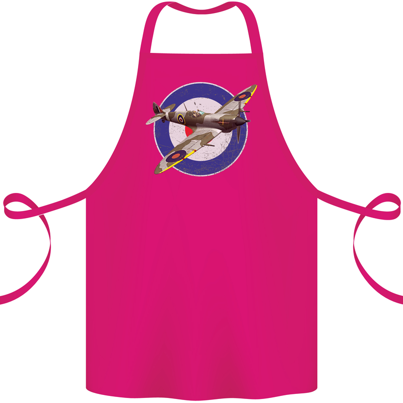 Spitfire MOD RAF WWII Fighter Plane British Cotton Apron 100% Organic Pink