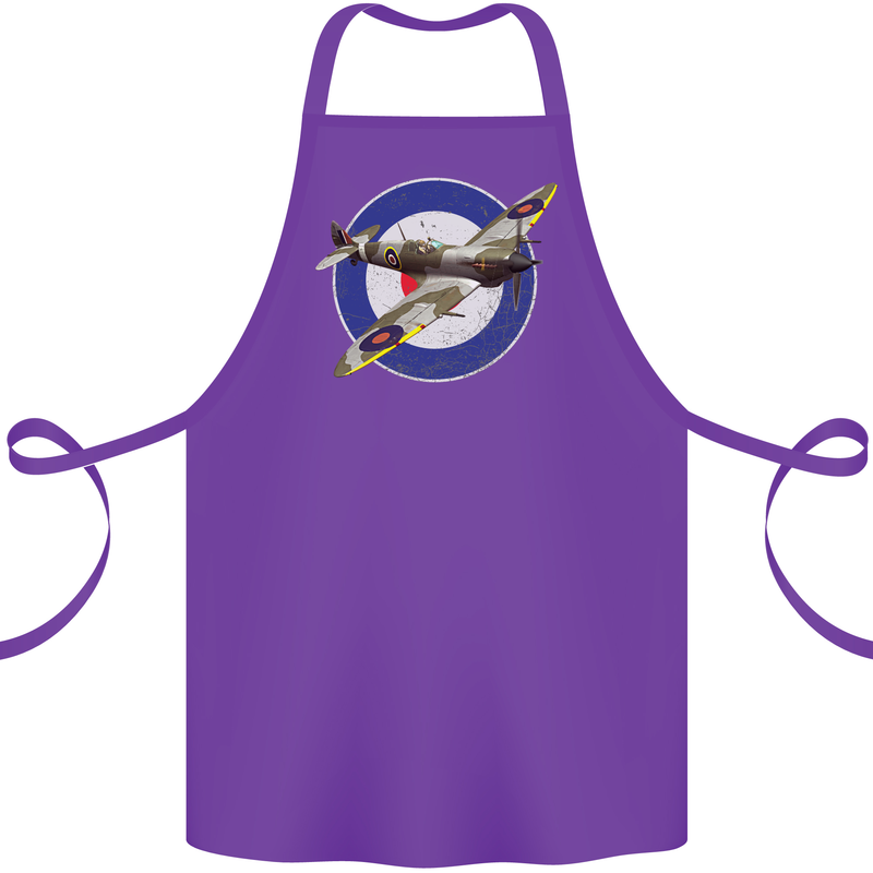 Spitfire MOD RAF WWII Fighter Plane British Cotton Apron 100% Organic Purple