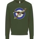 Spitfire MOD RAF WWII Fighter Plane British Kids Sweatshirt Jumper Forest Green