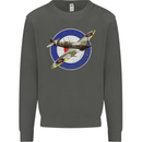 Spitfire MOD RAF WWII Fighter Plane British Kids Sweatshirt Jumper Storm Grey