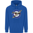 Spitfire MOD RAF WWII Fighter Plane British Mens 80% Cotton Hoodie Royal Blue
