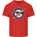 Spitfire MOD RAF WWII Fighter Plane British Mens Cotton T-Shirt Tee Top Red